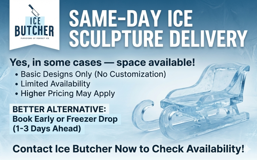 Same Day Ice Sculpture Delivery by Ice Butcher